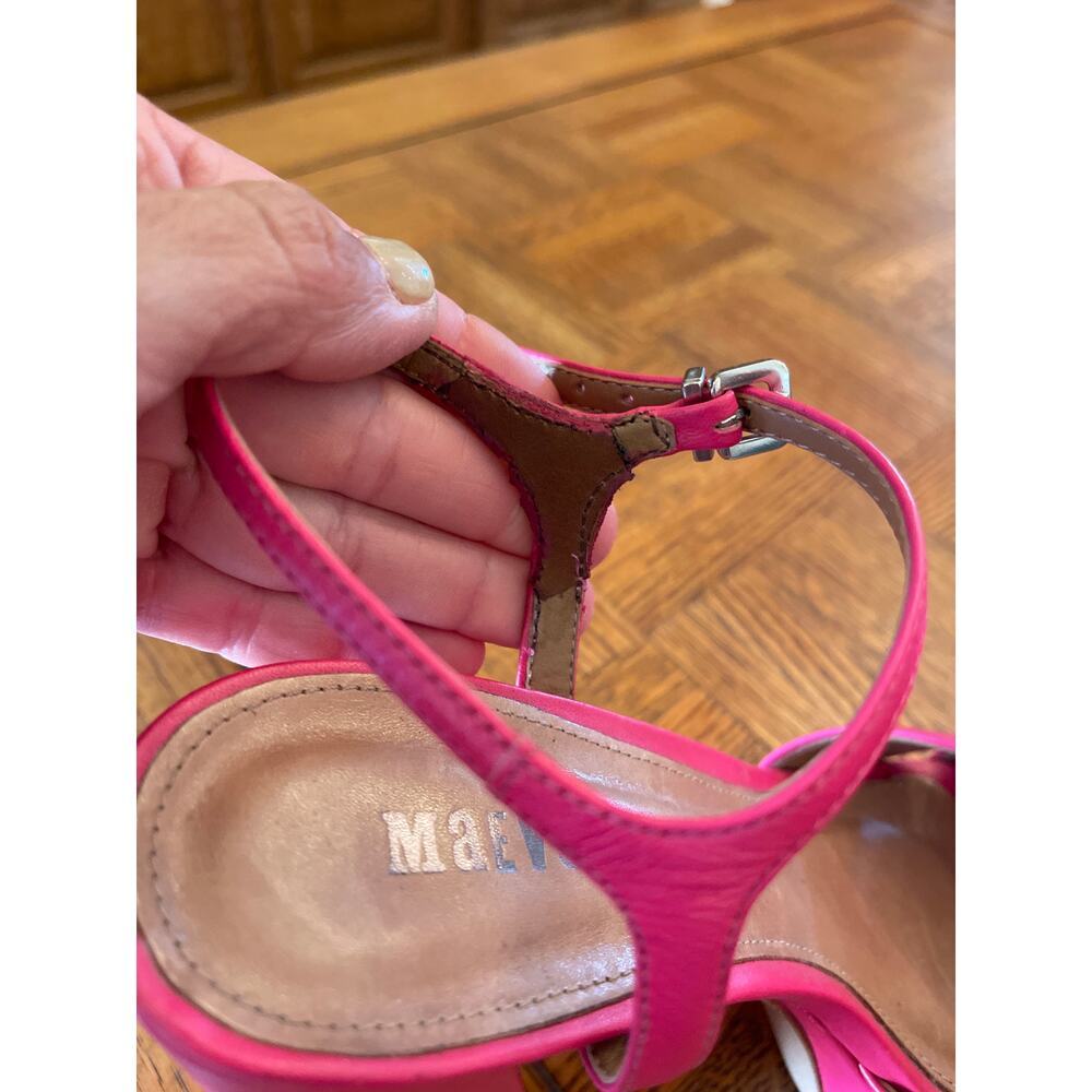 Anthropologie MAEVE platform Heels hot pink size 38 - Picture 10 of 11